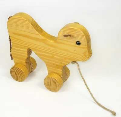 Produktbild von Bauer 62523 - Naturholz Nachziehtier LÄMMCHEN 25cm Nachziehspielzeug