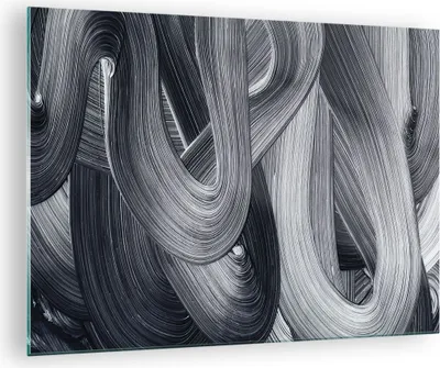 Produktbild von Bilder auf glas - Einteilig - Farbe Pinsel Schwarz - 70x50cm - Glasbilder - Wandbilder - Bilder - zum Aufhängen bereit - Wanddekoration aus Glas - Glas Bilder - Wandbild auf Glas - GAA70x50-5024