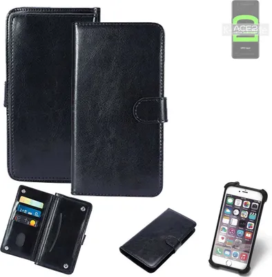 Produktbild von K-S-Trade 360° Hülle kompatibel mit Oppo Reno Ace 2 schwarz Kunstleder Case BookCase WalletCase Kunstlederederhülle Handyhülle, Rundumschutz
