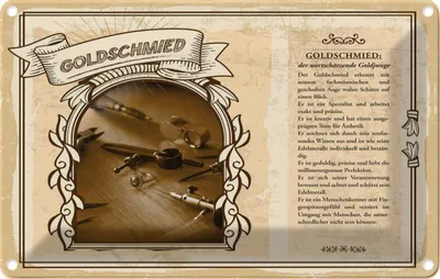 Produktbild von vianmo Blechschild 20x30 cm Goldschmied Beruf Arbeit