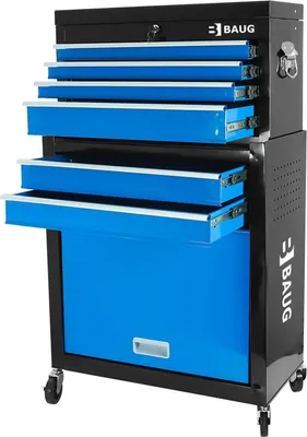 Immagine prodotto di Carrello-armadietto metallico portautensili porta attrezzi multifunzione 2 pezzi-doppio con 6 cassetti e ruote mobile ,organizzatore per officina garage Baug