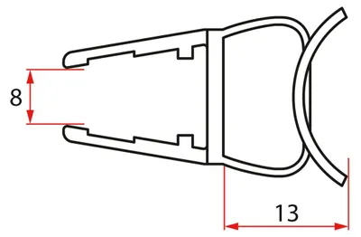 Produktbild von Gelco Dichtung für Glas 8mm, 1963mm