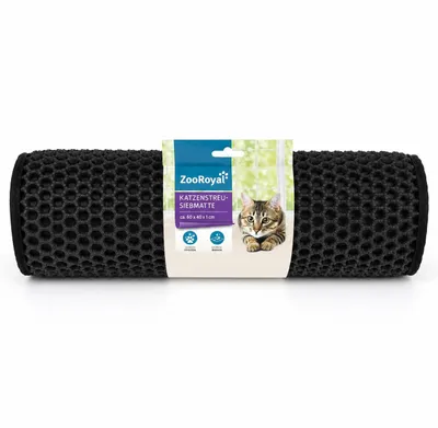 Produktbild von ZooRoyal Katzenstreu-Siebmatte 60 x 40 cm | Vorleger Katzenklo Wabenstruktur | Katzentoilette Matte schwarz | saubere Pfoten & sauberer Boden