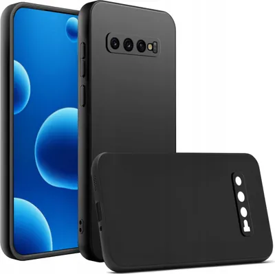 Zdjęcie produktu dla Etui Czarne Matowe Silikon Slim CASE do Samsung S10+ Plus