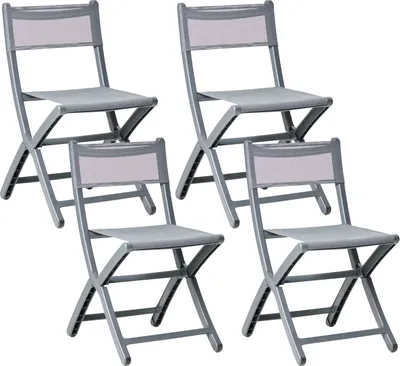 Produktbild von BELIANI Stühle 4er Set in Hellgrau aus Kunststoff für Innen- und Außenbereich Geeignet Moderner Stil Plastik Gartenstühle für Garten Terrasse Esszimmer
