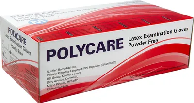 Produktbild von Polycare Latexhandschuhe ungepudert - 100 Stück Größe: S