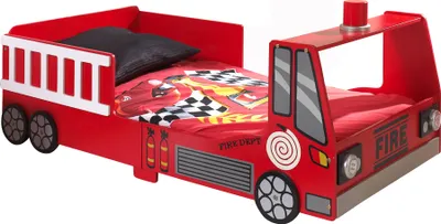 Produktbild von Kinderbett (70x140cm) Feuerwehr - mit LED-Beleuchtung - rot