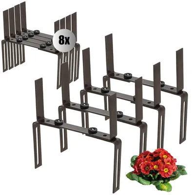 Productafbeelding van com-four® 8 stuks bloembakhouder voor balkonhekken en leuningen