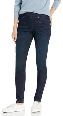 Produktbild von Amazon Essentials Damen Stretch-Schlupf-Jeggings mit mittlerer Leibhöhe - Auslaufmodell, Dunkle Waschung, 48