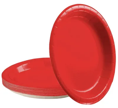 Produktbild von Pappteller Rot 23 cm 16 Stück Einwegteller Rund für Partys