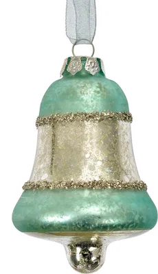 Produktbild von Clayre & Eef Weihnachtsanhänger Ø 5x9 cm Blau Glas