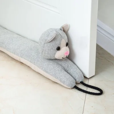 Produktbild von Dekorativer Zugluftstopper für unter der Tür - 122 cm - Graue Katze