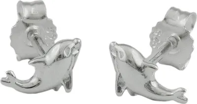 Produktbild von Ohrstecker Ohrring 8x4mm kleiner Delfin glänzend Silber 925