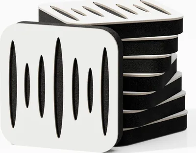 Immagine prodotto di confezione da 8 - Mini pannello acustico fonoassorbente | 23 x 23 cm | Colore: (Bianco, COLUMBIA)