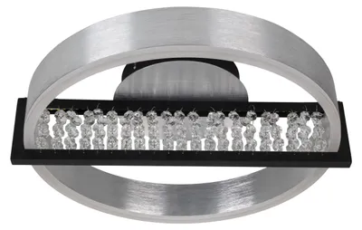Obrázek produktu pro Stropní svítidlo - LED stropní svítidlo "YVARIS". Obsahuje funkci nočního světla. Rozměry: 53,2 cm. Moderní stropní lampa vyrobená z kovu a plastu, barva: hliník. Rozměry: 53,2 x 50 x 13,7 cm. Obsahuje: LED, stmívatelné, funkce nočního světla, dálkové ovládání. (Poznámka: Tato informace není přesná.)