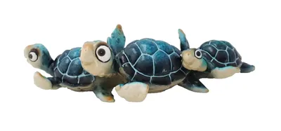 Produktbild von Deko Schildkröte mit Kinder Paar Garten Tier Skulptur Lurch Gecko Figur Objekt