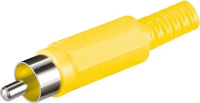 Produktbild von Wentronic Cinch Stecker, Gelb - Plastikausführung mit Knickschutz