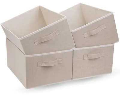 Stoff-Organizer 4er-Set 39x29x20 cm beige für Kleidung