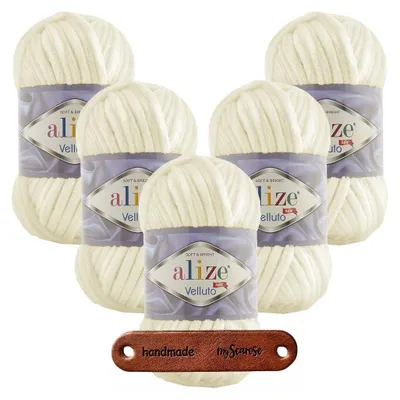Produktbild von 5 x ALIZE Velluto 62 Light Cream mit Label