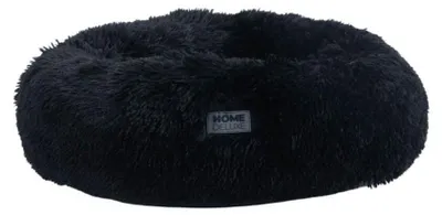 Produktbild von HOME DELUXE - Haustierbett MUFFIN - Maße: 60 x 60 x 14 cm, Farbe: Schwarz, inkl. Tierdecke, Baumwollfüllung, waschbarer Bezug, Rutsch- & Wasserfest I Hundebett Hundekissen Bett für Katzen