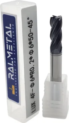 Immagine prodotto di Fresa radiale in metallo duro integrale Fi 6 x R 0,2 x 50 mm 45 HRC