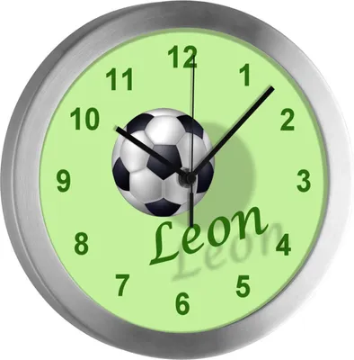Produktbild von Kinderzimmer Funkwanduhr, Funkuhr Wanduhr Kinder, Fußball 25 cm