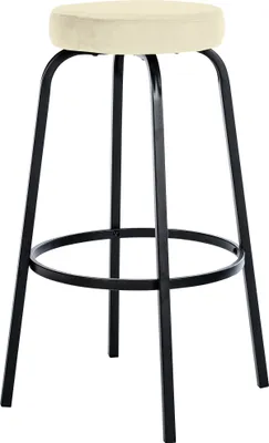 Produktbild von DELUKE® Barhocker KOELN - Creme, Samt | Barhocker ohne Lehne Barstuhl Tresenhocker Tresenstuhl Kneipenhocker Kneipenstuhl