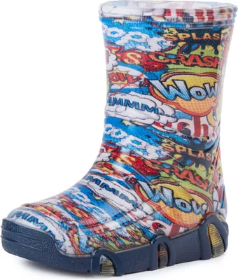 Produktbild von Ladeheid Kinder Mädchen Jungen Gummistiefel Gefüttert SwkBW (Mehrfarbig Wow, 21/22)
