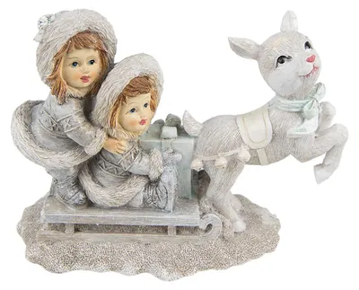 Immagine prodotto di Clayre & Eef Figurina Bambini 12 cm Grigio Poliresina