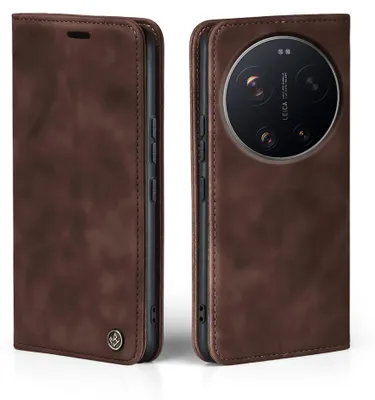 Produktbild von Handy Hülle für Xiaomi 17 Ultra Klapphülle Bookcase Flip Cover Handy Tasche Etui Farbe: Dunkelbraun