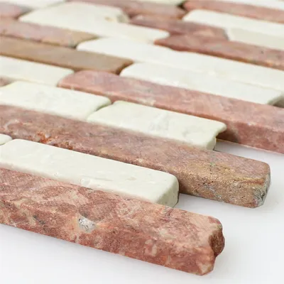 Produktbild von Mosaikfliesen Marmor Rosso Cream