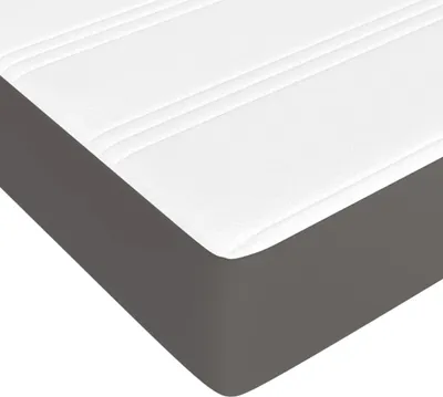 Imagen del producto de Colchón de muelles ensacados, color gris medio, 140x190x20 cm, con revestimiento de cuero sintético