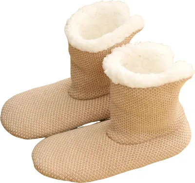 Produktbild von Kuschelige Winter-Haussocken für Damen, fleecegefüttert, weich und warm, dick, flauschig, rutschfest, für drinnen, Weihnachtssocken