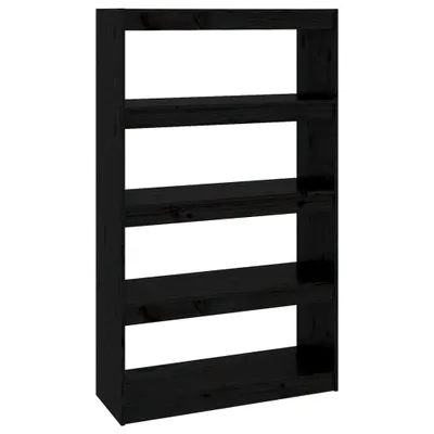 Produktbild von vidaXL Bücherregal/Raumteiler Schwarz 80x30x135,5 cm Massivholz Kiefer