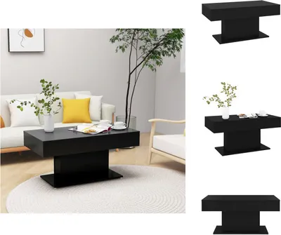Image de vidaXL Table basse noire 96x50x45 cm Bois composite - Tables basses