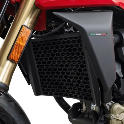 Produktbild von ZIEGER Pro Kühlerabdeckung kompatibel mit Ducati Hypermotard 698 Mono schwarz