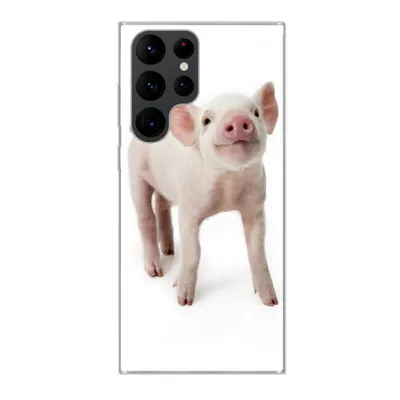 Produktbild von MuchoWow® Handyhülle Schutzhülle Hülle für Samsung Galaxy S22 Ultra Schwein - Tiere - Weiß Silikon Softcase Handy Hülle - Abbildung