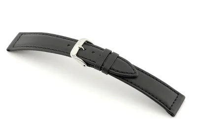 Image de Bracelet en cuir Happel Laguna, 18 mm, noir, étanche