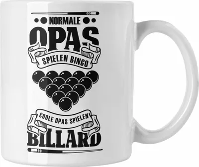 Produktbild von Trendation - Billard Pool Tasse Geschenk Coole Opas Spielen Billard Kaffeetasse (Weiß)