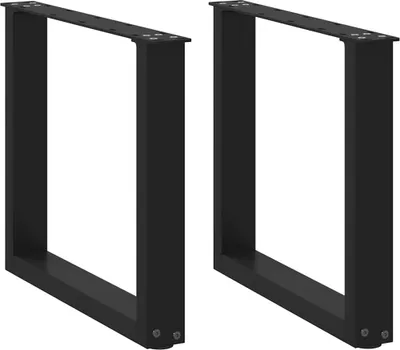 Produktbild von Couchtischbeine U-Form 2 Stk. Schwarz 50x(42-43) cm Stahl