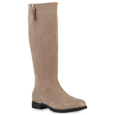 A single women's boot is shown against a white background.