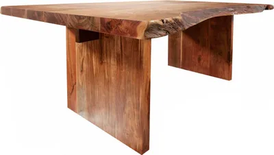 Image de MASSIVMOEBEL24 | Table à manger 270x110 Acacia laqué Noisette FREEFORM #113