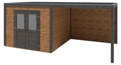 Image de Abri de jardin en bois Sora 6.06x3.09m - 18.73m2 - Ep. 28mm - Traité - 000480 - ALTANKA