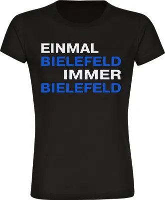 Produktbild von multifanshop Damen T-Shirt - Bielefeld - Einmal Immer, schwarz, Größe L