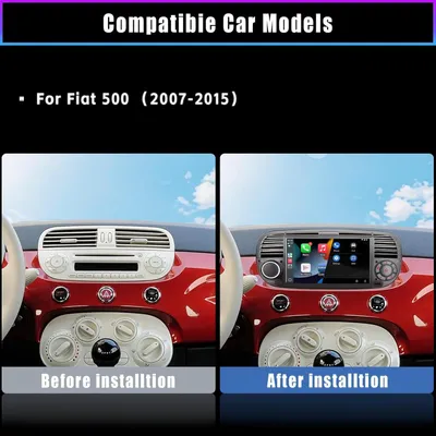 Immagine prodotto di Autoradio per FIAT 500 - Autoradio - Lettore multimediale - Radio 2-DIN - Carplay e Android Auto