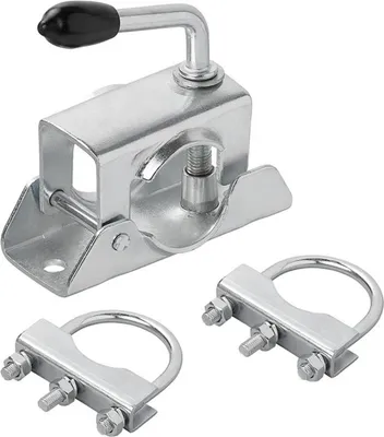 Produktbild von Klemmschelle Knebelfeststeller für Stützrad Ø48mm plus 2 Stk U-Bügel zur Montage