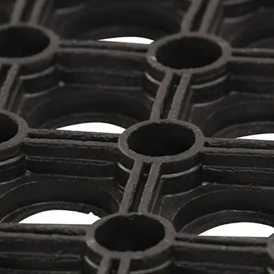 Produktbild von Ringgummimatte, 22 mm stark, 100 x 200 cm, rutschfeste und waschbare Gummifußmatte für Innen- und Außenbereiche
