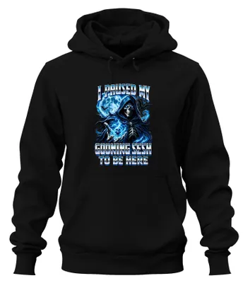 Produktbild von I Paused My Gooning Sesh To Be Here Statement Sarkasmus Hoodie Kapuzenpullover, Schwarz, XL
