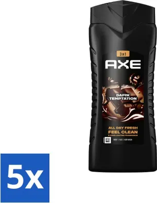 Zdjęcie produktu dla Axe Żel pod prysznic 3 w 1 XL Dark Temptation 400 ml - Value pack - 5 szt