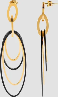Produktbild von Akzent Edelstahl Ohrstecker, hängend, oval